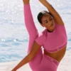 Reggiseno a maniche corte Alo Softsculpt Amp It up - Rosa Paradiso