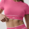 Reggiseno a maniche corte Alo Softsculpt Amp It up - Rosa Paradiso