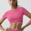 Reggiseno a maniche corte Alo Softsculpt Amp It up - Rosa Paradiso