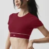 Reggiseno a maniche corte Alo Softsculpt Amp It up - Summer Romance Red
