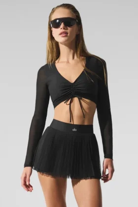 Reggiseno a maniche lunghe Airlift Mesh Divine - Nero