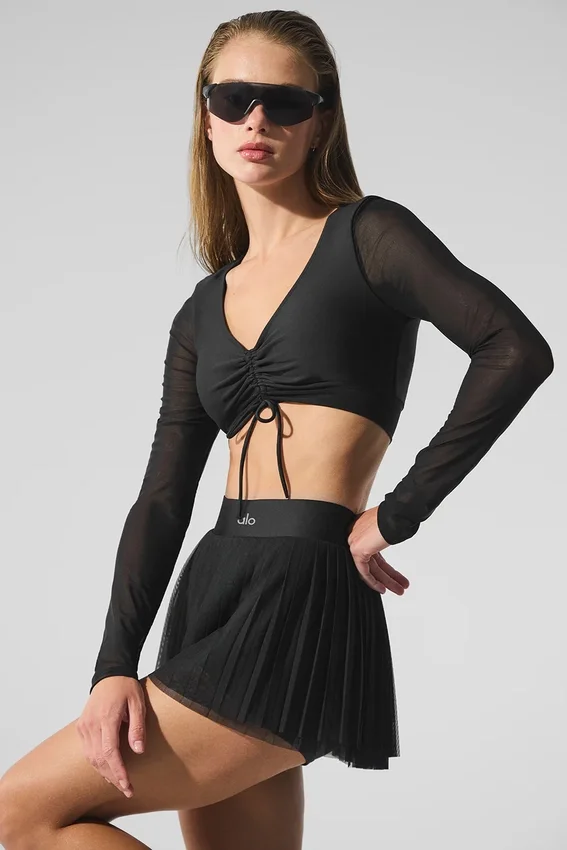 Reggiseno a maniche lunghe Airlift Mesh Divine - Nero