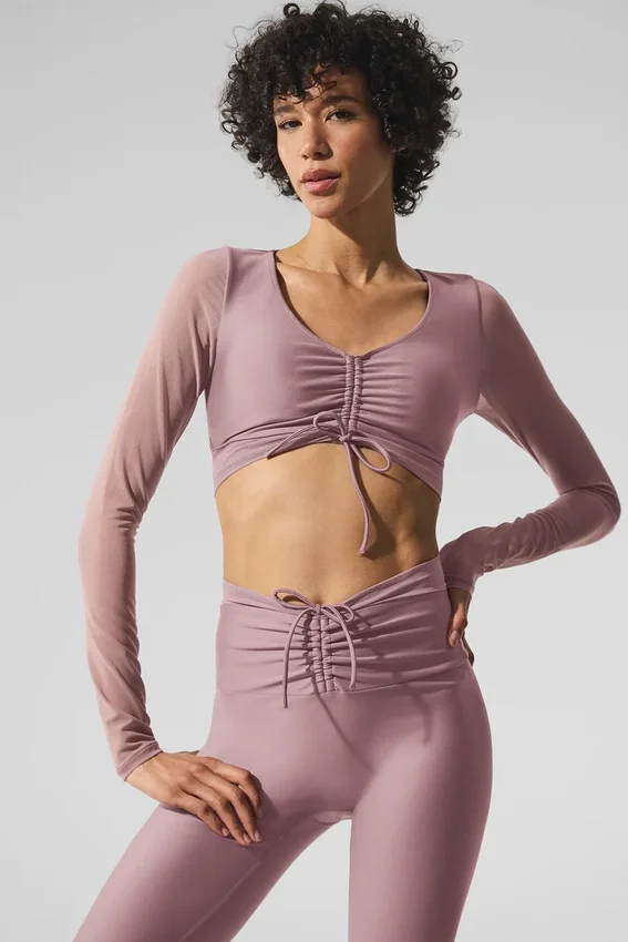 Reggiseno a maniche lunghe Airlift Mesh Divine - Smoky Quartz