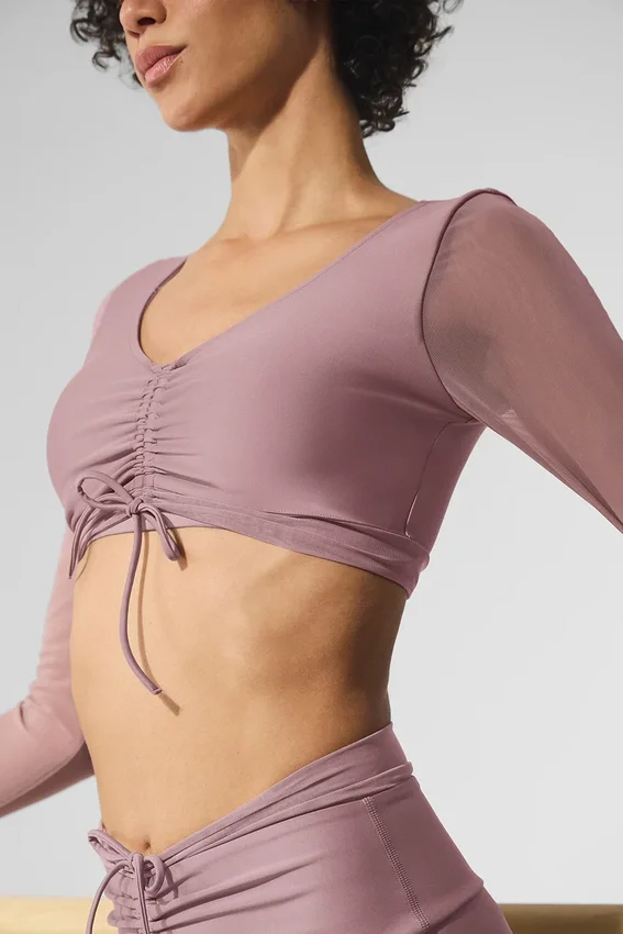 Reggiseno a maniche lunghe Airlift Mesh Divine - Smoky Quartz