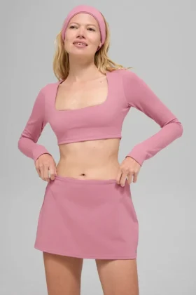 Reggiseno a maniche lunghe Alo Softsculpt Precision – Rosa selvatico