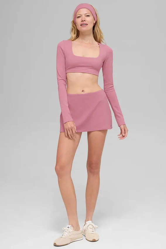 Reggiseno a maniche lunghe Alo Softsculpt Precision - Rosa selvatico