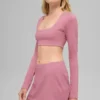 Reggiseno a maniche lunghe Alo Softsculpt Precision - Rosa selvatico