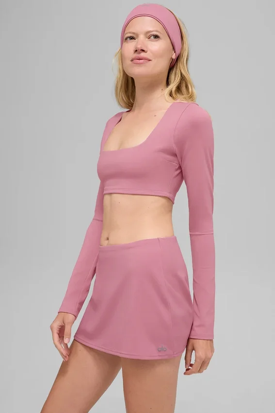 Reggiseno a maniche lunghe Alo Softsculpt Precision - Rosa selvatico