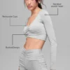 Reggiseno a maniche lunghe Alosoft Intuition - Grigio melange sportivo