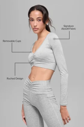 Reggiseno a maniche lunghe Alosoft Intuition – Grigio melange sportivo