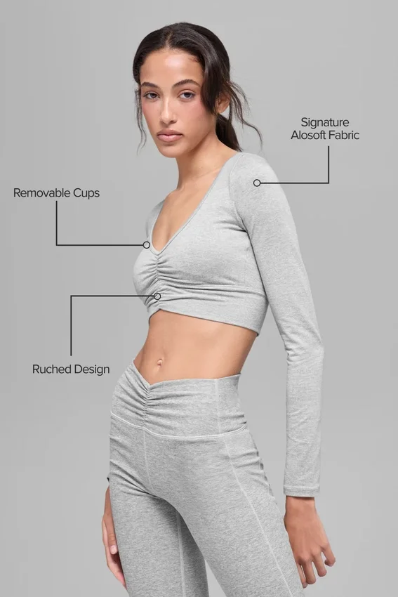 Reggiseno a maniche lunghe Alosoft Intuition - Grigio melange sportivo