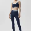 High-Waist Airbrush 7/8 Better Together Leggings - Blu navy/Bianco