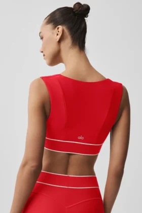 Reggiseno Airlift Alignment – Rosso brillante/Bianco