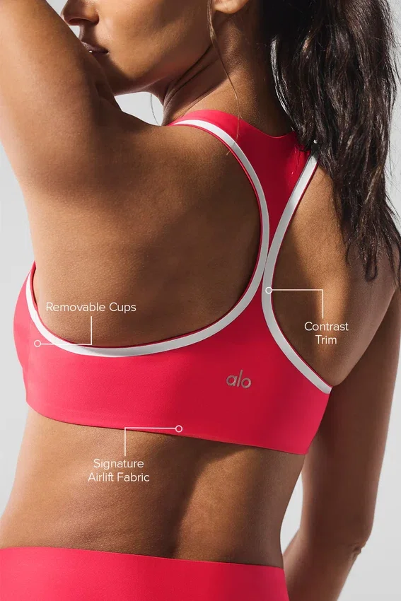 Reggiseno Airlift Super Sleek a contrasto - Rosso caramella/Bianco