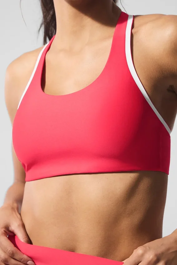 Reggiseno Airlift Super Sleek a contrasto - Rosso caramella/Bianco