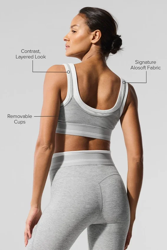 Reggiseno Alosoft Better Together - Grigio melange sportivo/Bianco