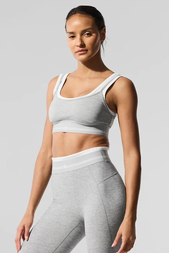 Reggiseno Alosoft Better Together - Grigio melange sportivo/Bianco