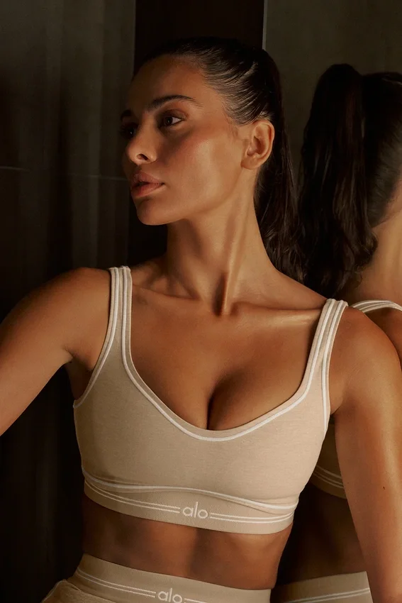 Reggiseno Alosoft Heart Throb - Grigio melange avena/Bianco