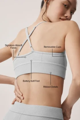 Reggiseno Alosoft Relay – Grigio melange sportivo/Bianco