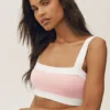 Reggiseno Capri Dream in cotone e cashmere - Rosa sole/Bianco