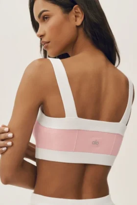 Reggiseno Capri Dream in cotone e cashmere – Rosa sole/Bianco