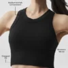 Reggiseno Delight senza cuciture in modal a coste con collo alto - Nero
