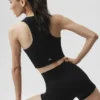 Reggiseno Delight senza cuciture in modal a coste con collo alto - Nero