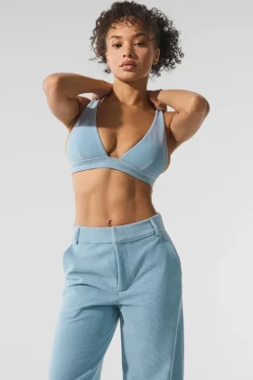 Reggiseno Dreamer in micro-velluto a coste - Blu celeste