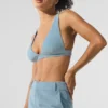 Reggiseno Dreamer in micro-velluto a coste - Blu celeste