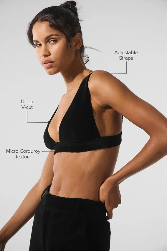 Reggiseno Dreamer in micro-velluto a coste - Nero