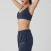 Reggiseno Favorite a costine senza cuciture - Blu navy
