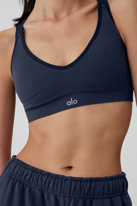 Reggiseno Favorite a costine senza cuciture - Blu navy