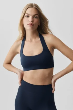 Reggiseno halter Alo Softsculpt Feel the Heat - Blu navy