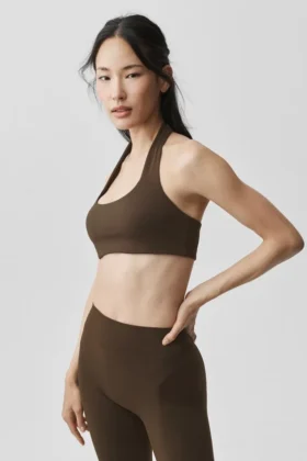 Reggiseno halter Alo Softsculpt Feel the Heat - Espresso