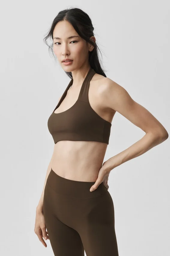 Reggiseno halter Alo Softsculpt Feel the Heat - Espresso
