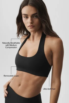 Reggiseno halter Alo Softsculpt Feel the Heat – Nero
