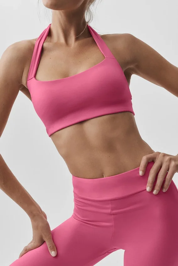 Reggiseno halter Alo Softsculpt Feel the Heat - Rosa Paradiso