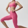 Reggiseno halter Alo Softsculpt Feel the Heat - Rosa Paradiso