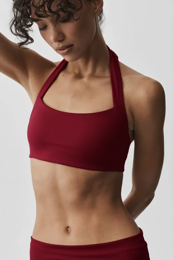 Reggiseno halter Alo Softsculpt Feel the Heat - Rosso Summer Romance