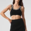 Reggiseno in maglia stile maglione da tennis club - Nero/Avorio