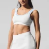 Reggiseno in maglia stile maglione Tennis Club - Bianco/Blu conchiglia