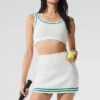 Reggiseno in maglia stile maglione Tennis Club - Bianco/Verde abete