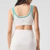Reggiseno in maglia stile maglione Tennis Club - Bianco/Verde abete