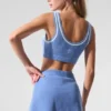 Reggiseno in maglia stile maglione Tennis Club - Blu cristallino/Bianco