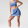 Reggiseno in maglia stile maglione Tennis Club - Blu cristallino/Bianco