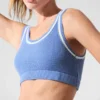 Reggiseno in maglia stile maglione Tennis Club - Blu cristallino/Bianco