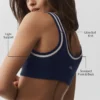 Reggiseno in maglia stile maglione Tennis Club - Blu navy/Avorio