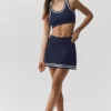 Gonna in maglia stile maglione da tennis club - Blu navy/Avorio