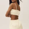 Reggiseno Riviera Bloomer in misto lino - Beige sabbia
