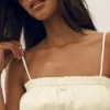 Reggiseno Riviera Bloomer in misto lino - Beige sabbia